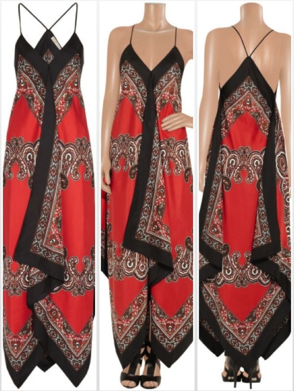 MICHAEL KORS Red Paisley Scarf Dress Size S/M